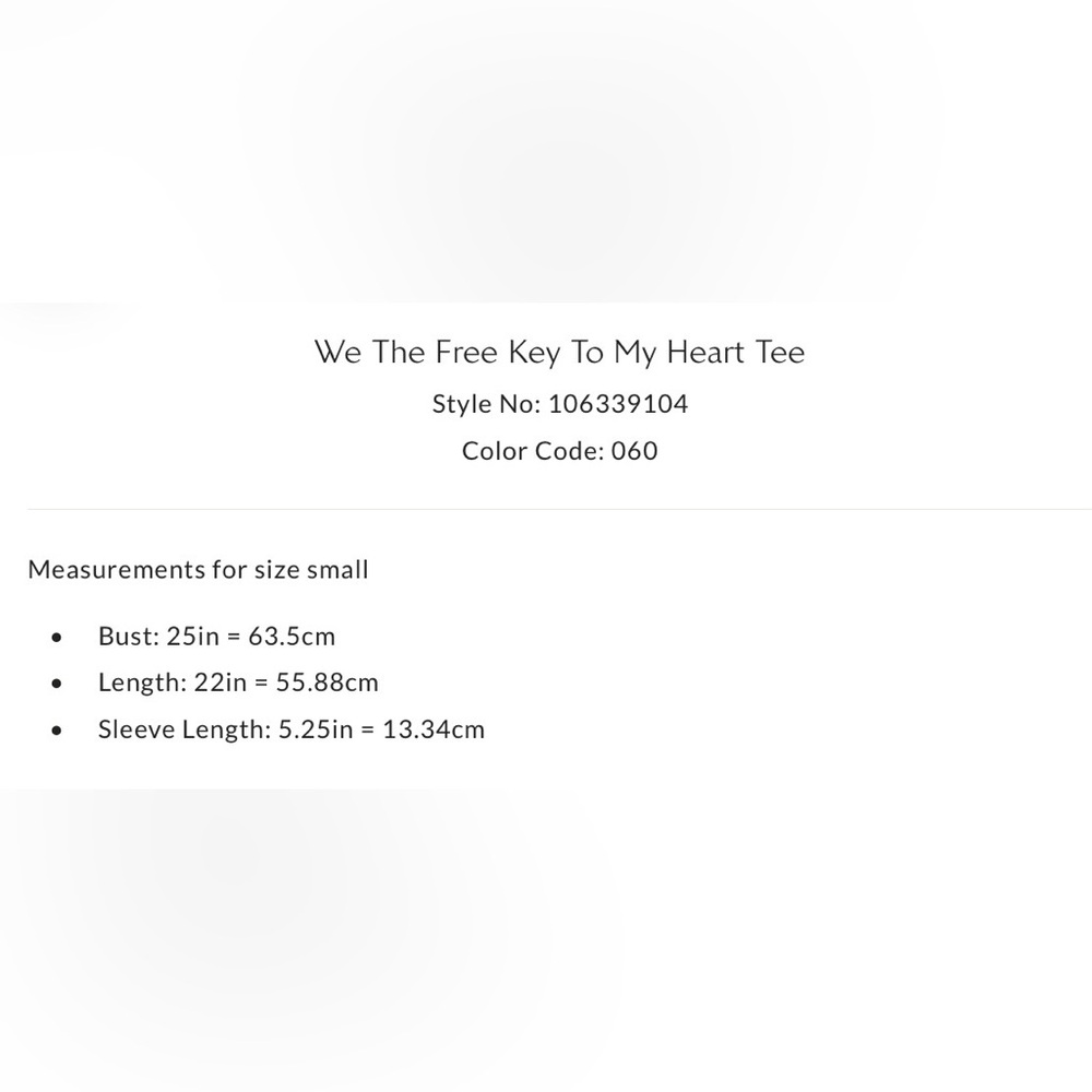NWT Free People S We the Free Key 🔑 to My Heart ♥️ Tee in Summer Sand Combo New - Picture 6 of 7